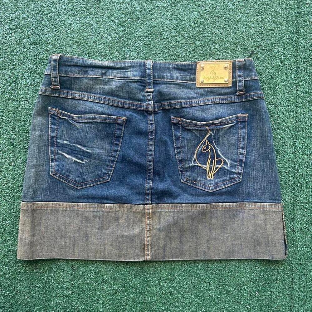 Y2k baby phat denim mini skirt